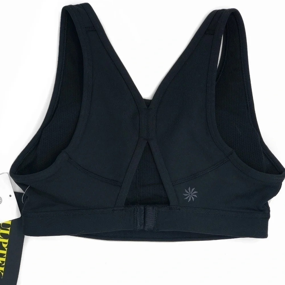 NWT Athleta High Neck Sports Bra Black Cup C DD